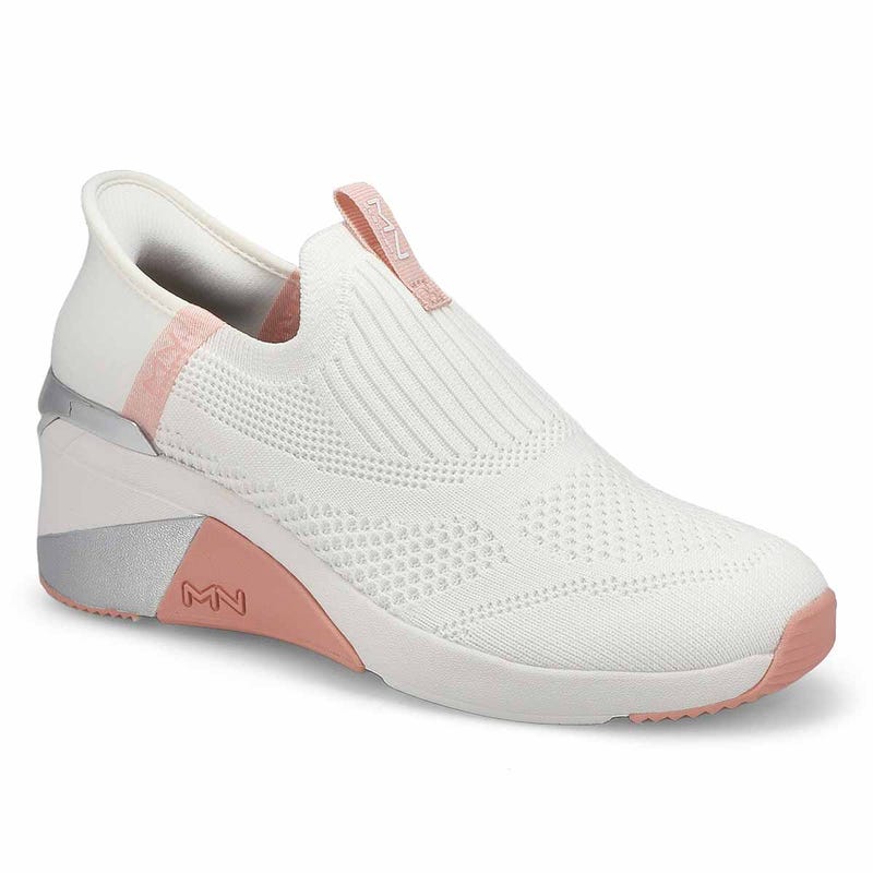 Women's Mark Nason A Wedge Crecent Slip-Ins Sneaker - White/Pink