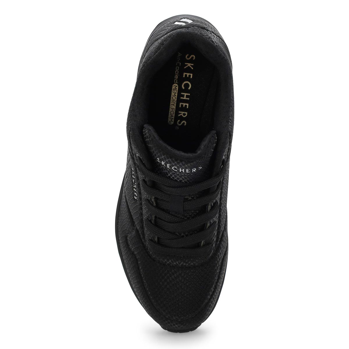 Women's  Uno Shiny Scale Lace Up Sneaker - Black