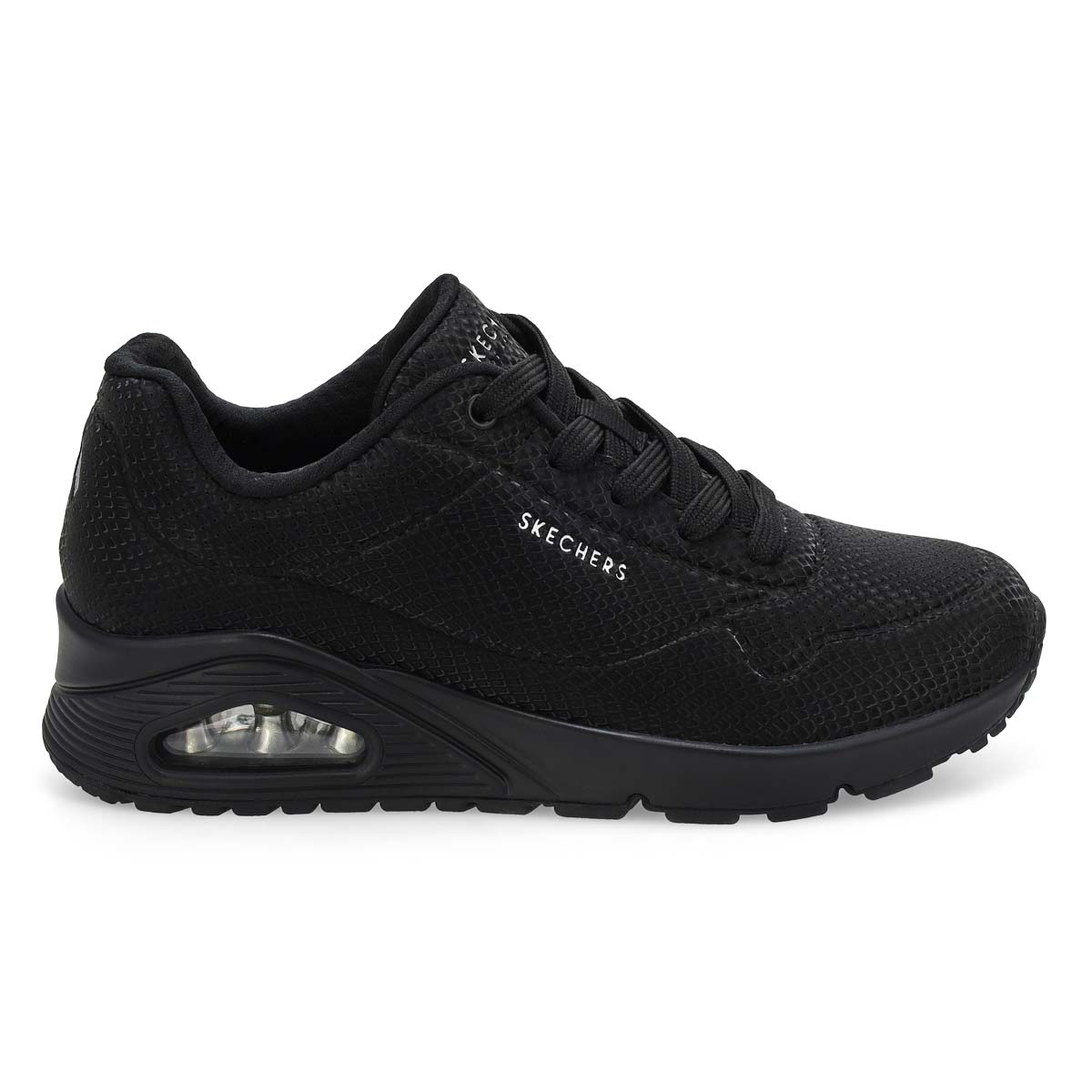 Women's  Uno Shiny Scale Lace Up Sneaker - Black