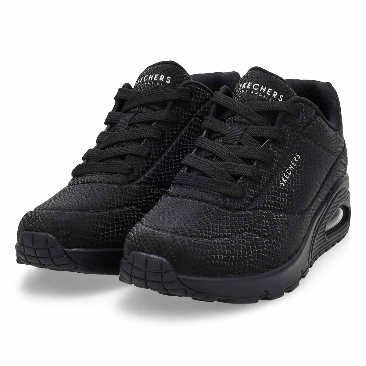 Women's  Uno Shiny Scale Lace Up Sneaker - Black