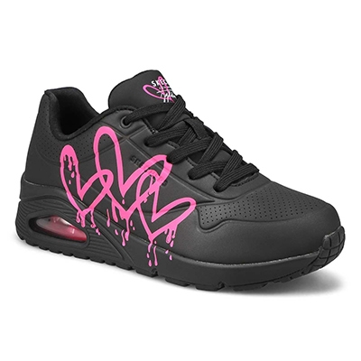 Lds Uno Fashion Sneaker - Black/Pink