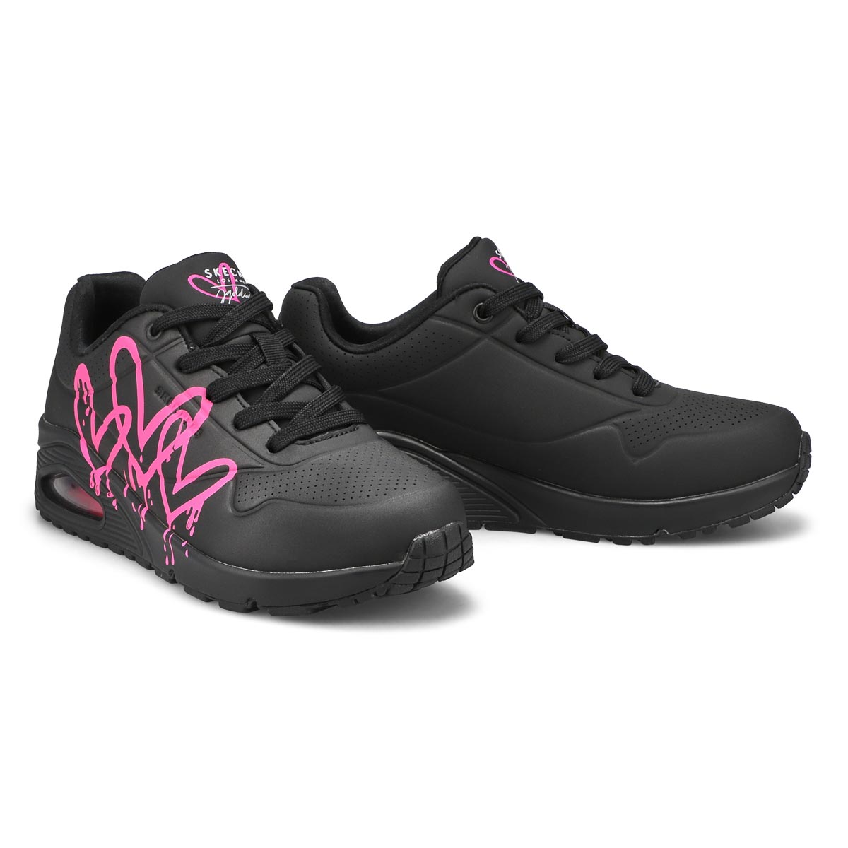 Women's JGoldcrown Uno Sneaker- Black/Pink