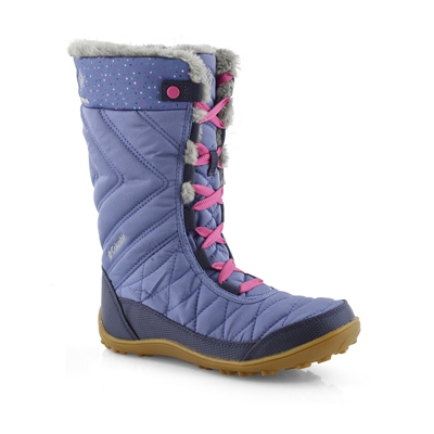 Grls Minx Mid III blu/pnk wtpf snow boot