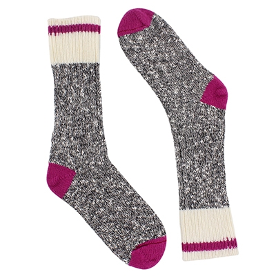 Lds Duray Marled Work Sock - Grey Pink