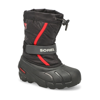 Botte d'hiver à enfiler Flurry, noir/rouge, enfants