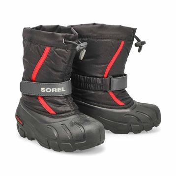 Kids' Flurry Pull On Winter Boot - Black/Red