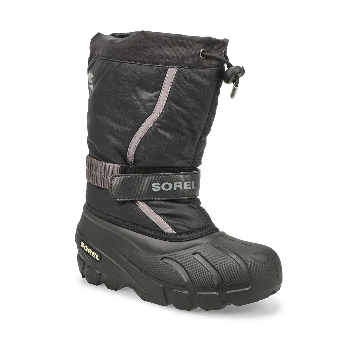 Botte d'hiver à enfiler FLURRY, noir/gris, enfants