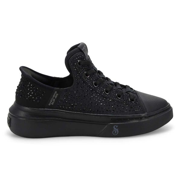 Women's  Snoop One Rhine-Stoned Slip-Ins Sneaker - Black/Black