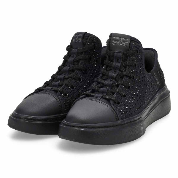 Women's  Snoop One Rhine-Stoned Slip-Ins Sneaker - Black/Black