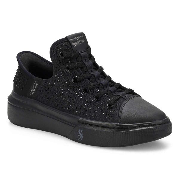 Women's  Snoop One Rhine-Stoned Slip-Ins Sneaker - Black/Black