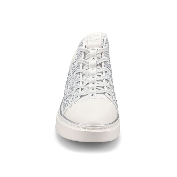 Women's Snoop One Rhine-Stoned Slip-Ins Sneaker - White