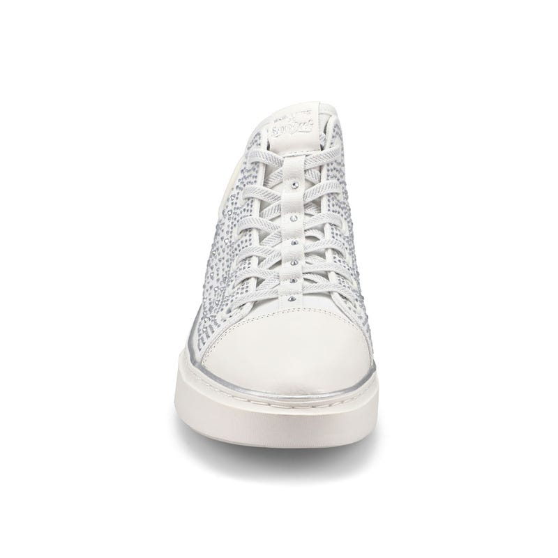 Women's Snoop One Rhine-Stoned Slip-Ins Sneaker - White
