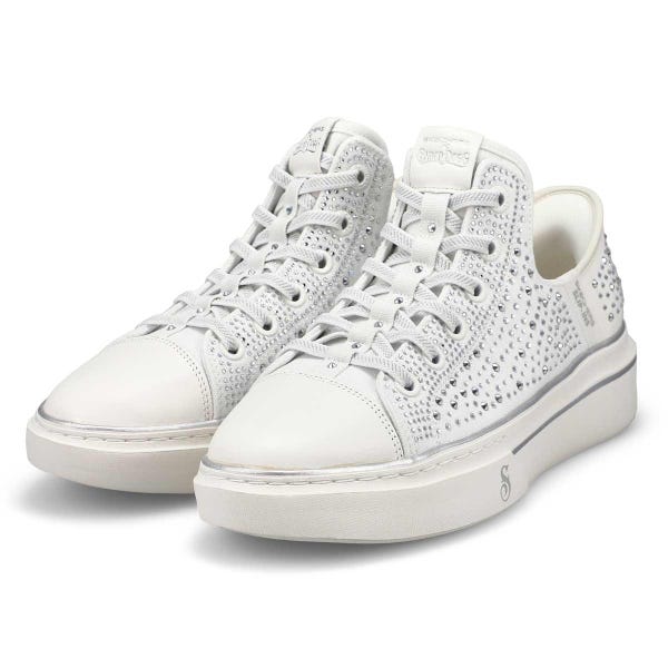 Women's Snoop One Rhine-Stoned Slip-Ins Sneaker - White