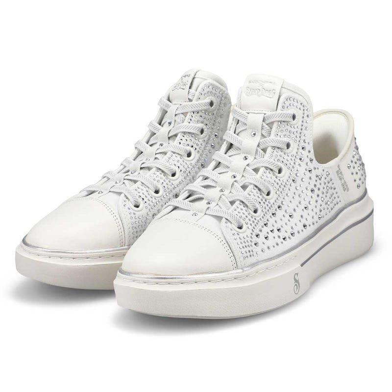 Women's Snoop One Rhine-Stoned Slip-Ins Sneaker - White