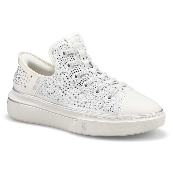 Women's Snoop One Rhine-Stoned Slip-Ins Sneaker - White