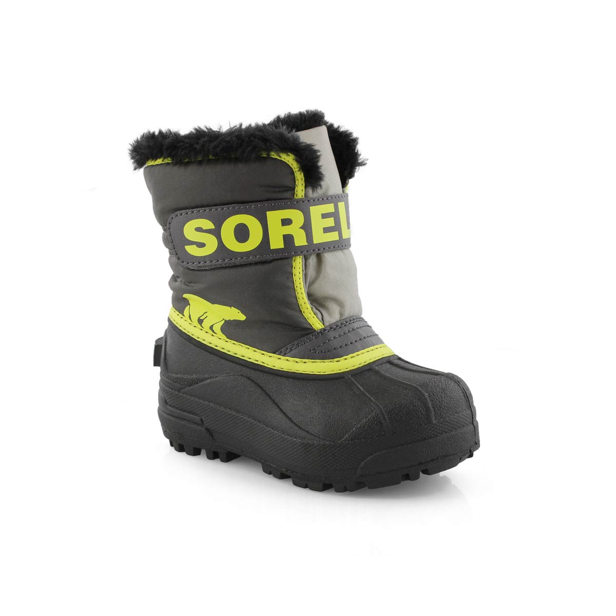 Sorel Infants' SNOW COMMANDER gry/ylw boots