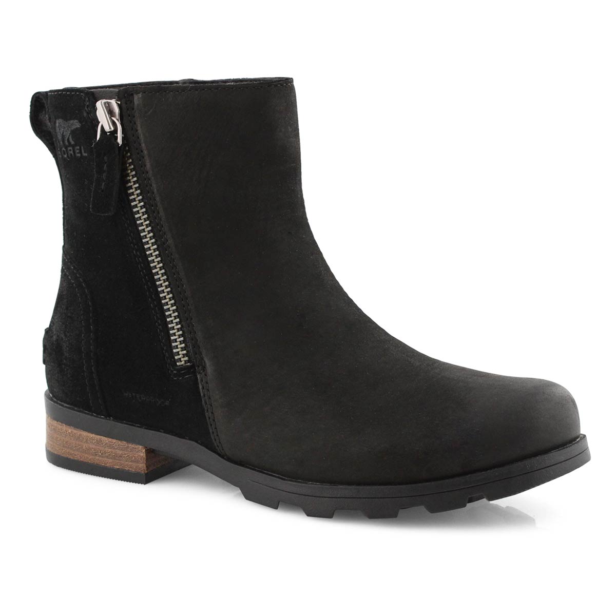 Sorel Women's EMELIE ZIP black waterproof ank | SoftMoc.com