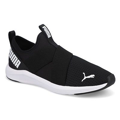 Lds Prowl Slip On Sneaker- Black/White