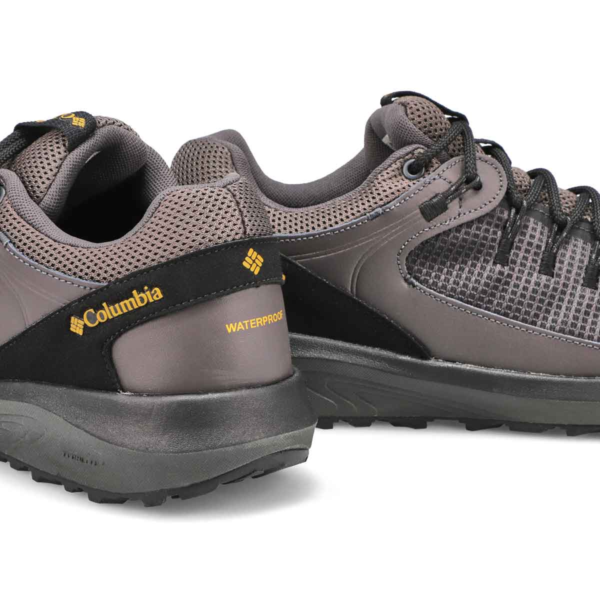 columbia men's trailstorm waterproof dark grey bright gold 10