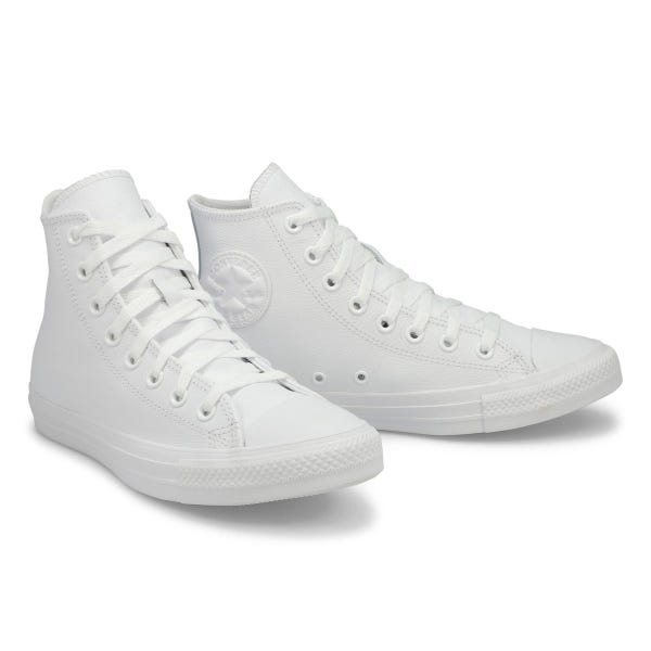 Baskets hautes en cuir CHUCK TAYLOR ALL STAR LEATHER, blanc mono, femmes