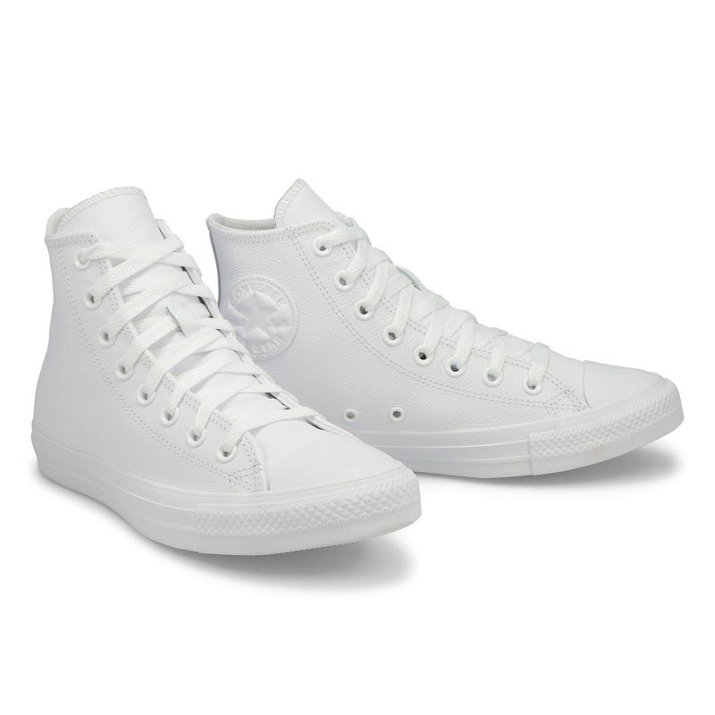 Baskets hautes en cuir CHUCK TAYLOR ALL STAR LEATHER, blanc mono, femmes