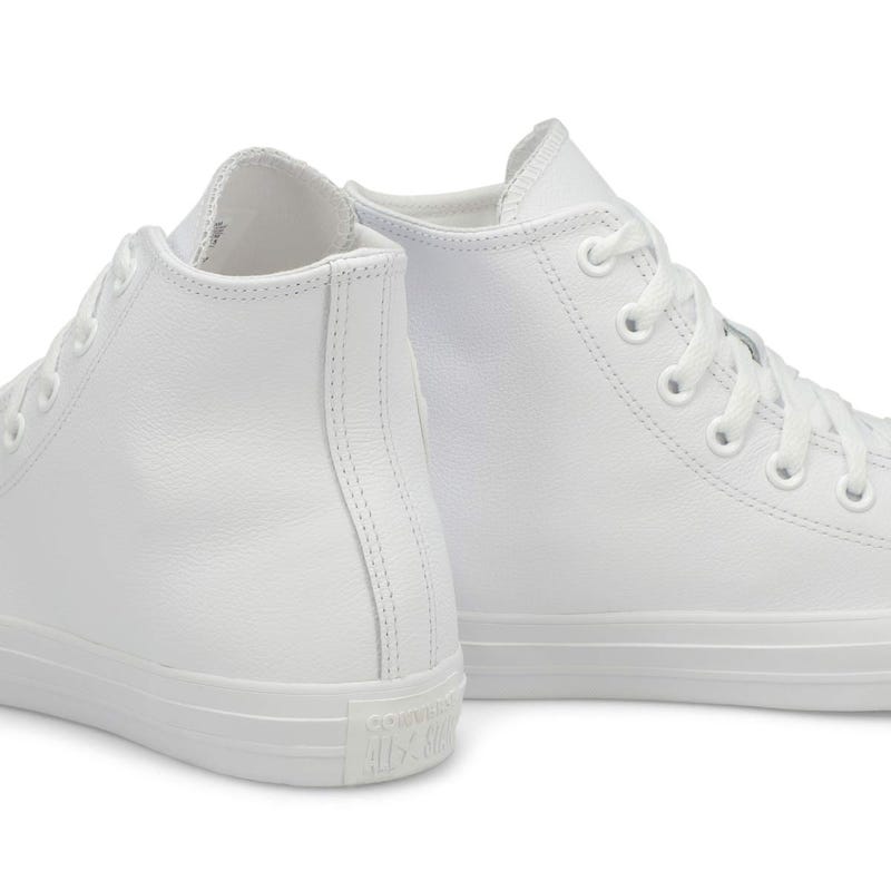 Baskets hautes en cuir CHUCK TAYLOR ALL STAR LEATHER, blanc mono, femmes