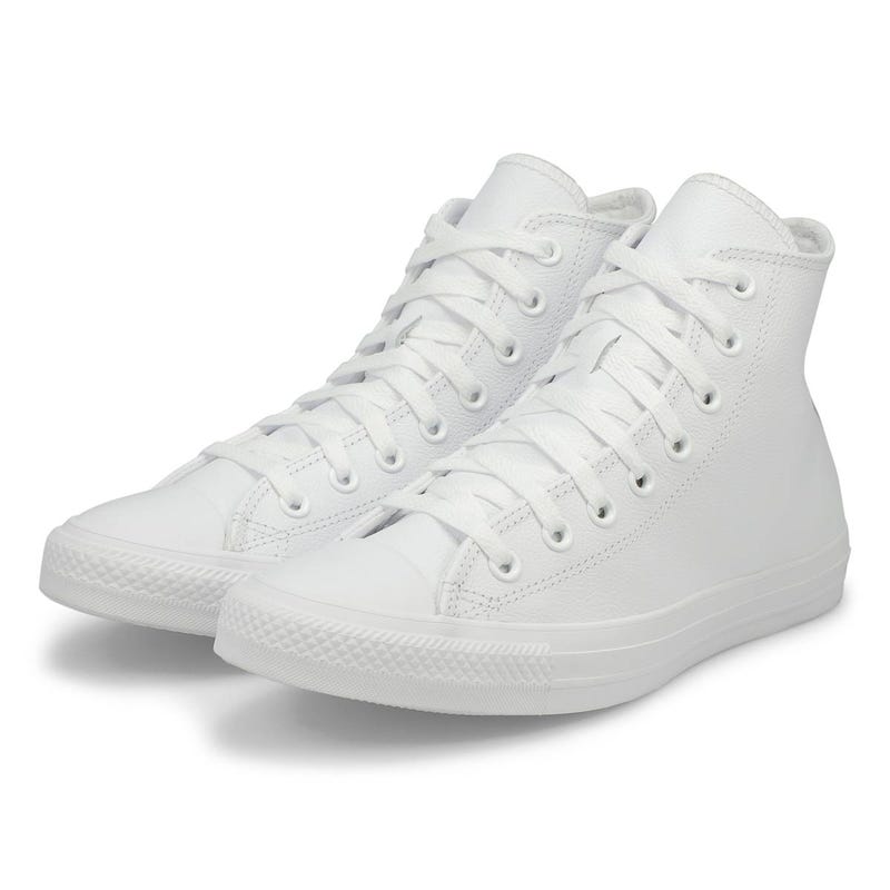 Baskets hautes en cuir CHUCK TAYLOR ALL STAR LEATHER, blanc mono, femmes
