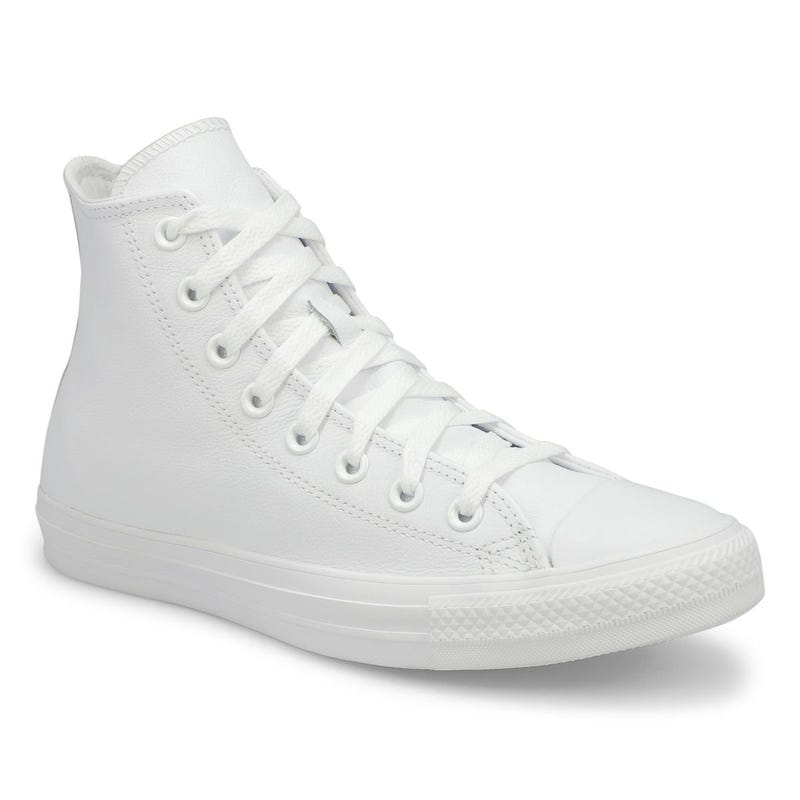 Baskets hautes en cuir CHUCK TAYLOR ALL STAR LEATHER, blanc mono, femmes
