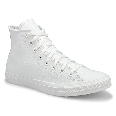 Mns CTAS Leather Hi Sneaker-White Mono