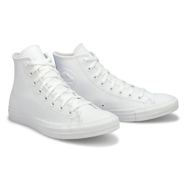 Baskets hautes en cuir CHUCK TAYLOR ALL STAR LEATHER HI TOP, blanc mono, hommes