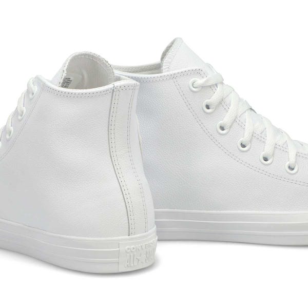 Baskets hautes en cuir CHUCK TAYLOR ALL STAR LEATHER HI TOP, blanc mono, hommes