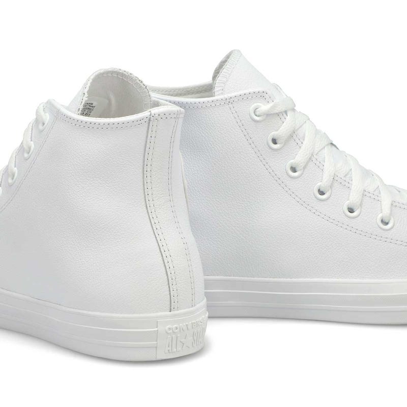 Baskets hautes en cuir CHUCK TAYLOR ALL STAR LEATHER HI TOP, blanc mono, hommes