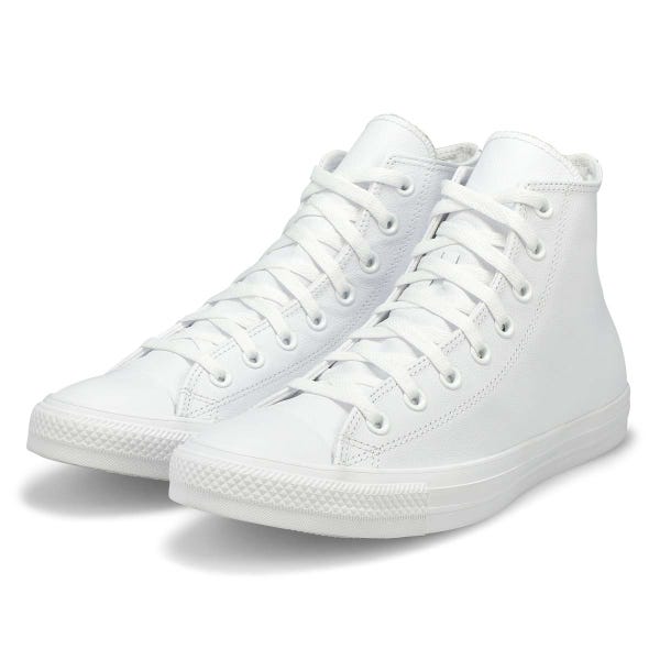Baskets hautes en cuir CHUCK TAYLOR ALL STAR LEATHER HI TOP, blanc mono, hommes