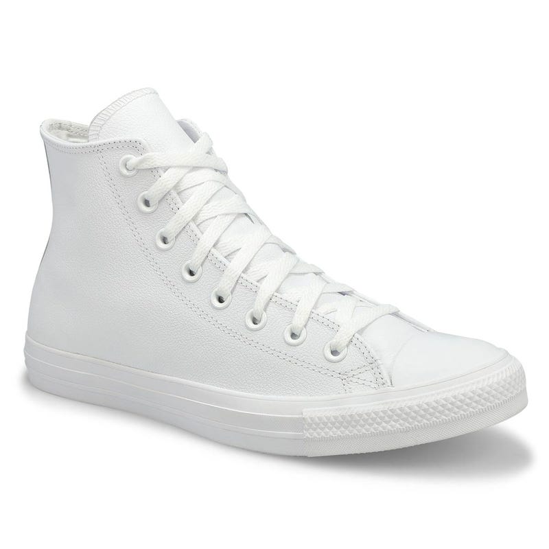 Baskets hautes en cuir CHUCK TAYLOR ALL STAR LEATHER HI TOP, blanc mono, hommes