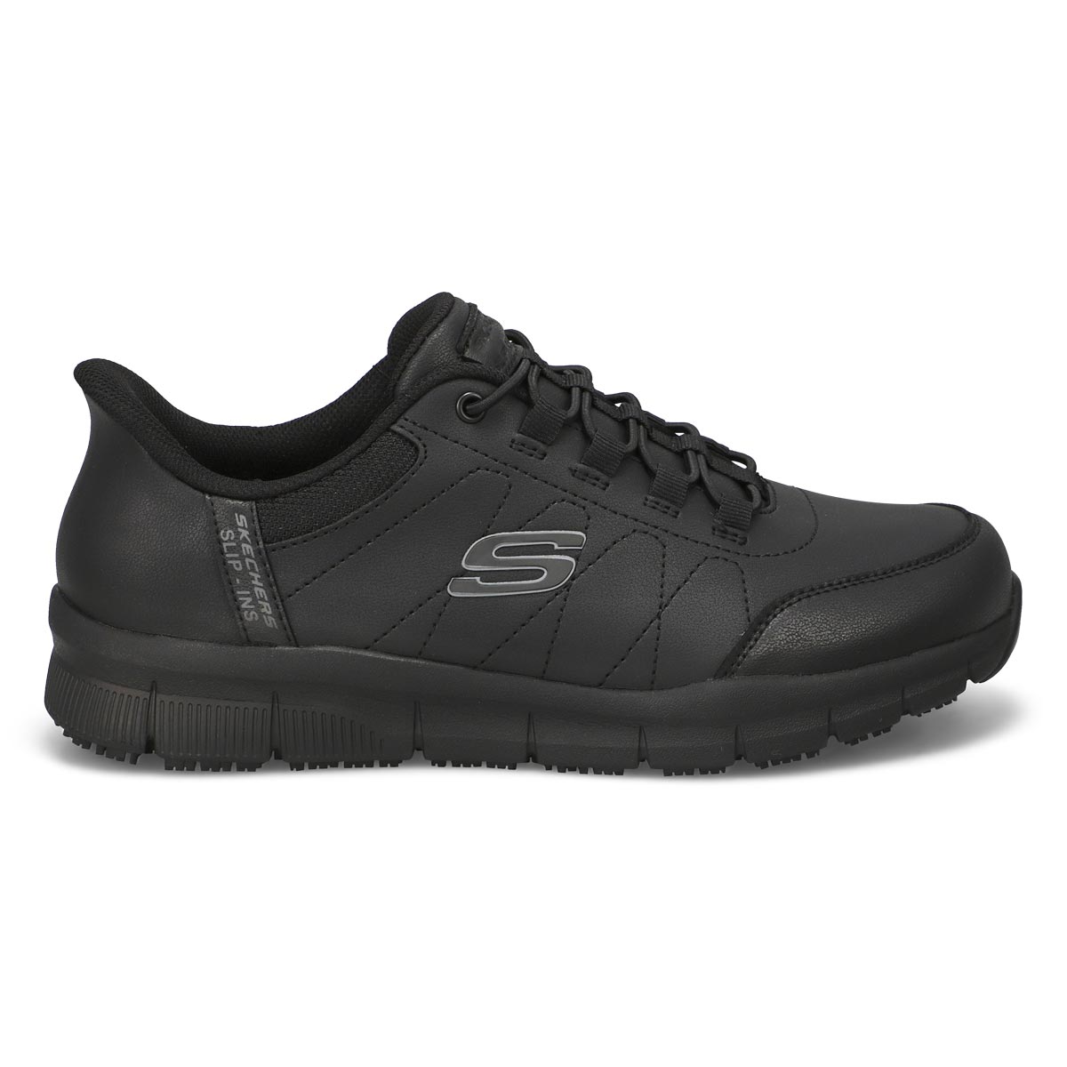 Baskets antidérapantes à enfiler NAMPA KNOTLY SLIP-INS, noir, hommes - LARGE
