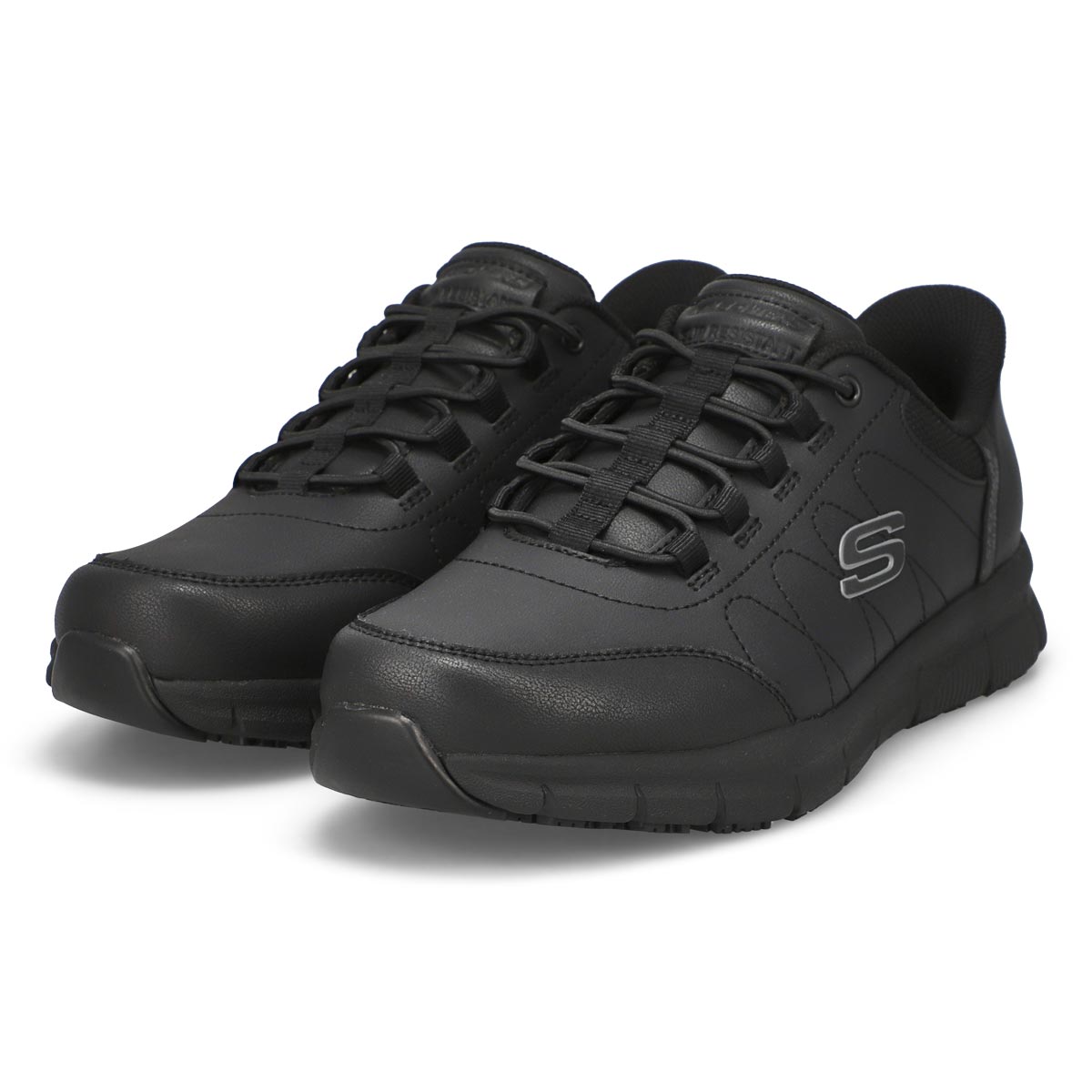 Baskets antidérapantes à enfiler NAMPA KNOTLY SLIP-INS, noir, hommes - LARGE