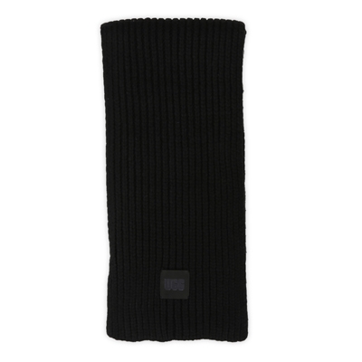 Lds Ribbed Knit Scarf - Black