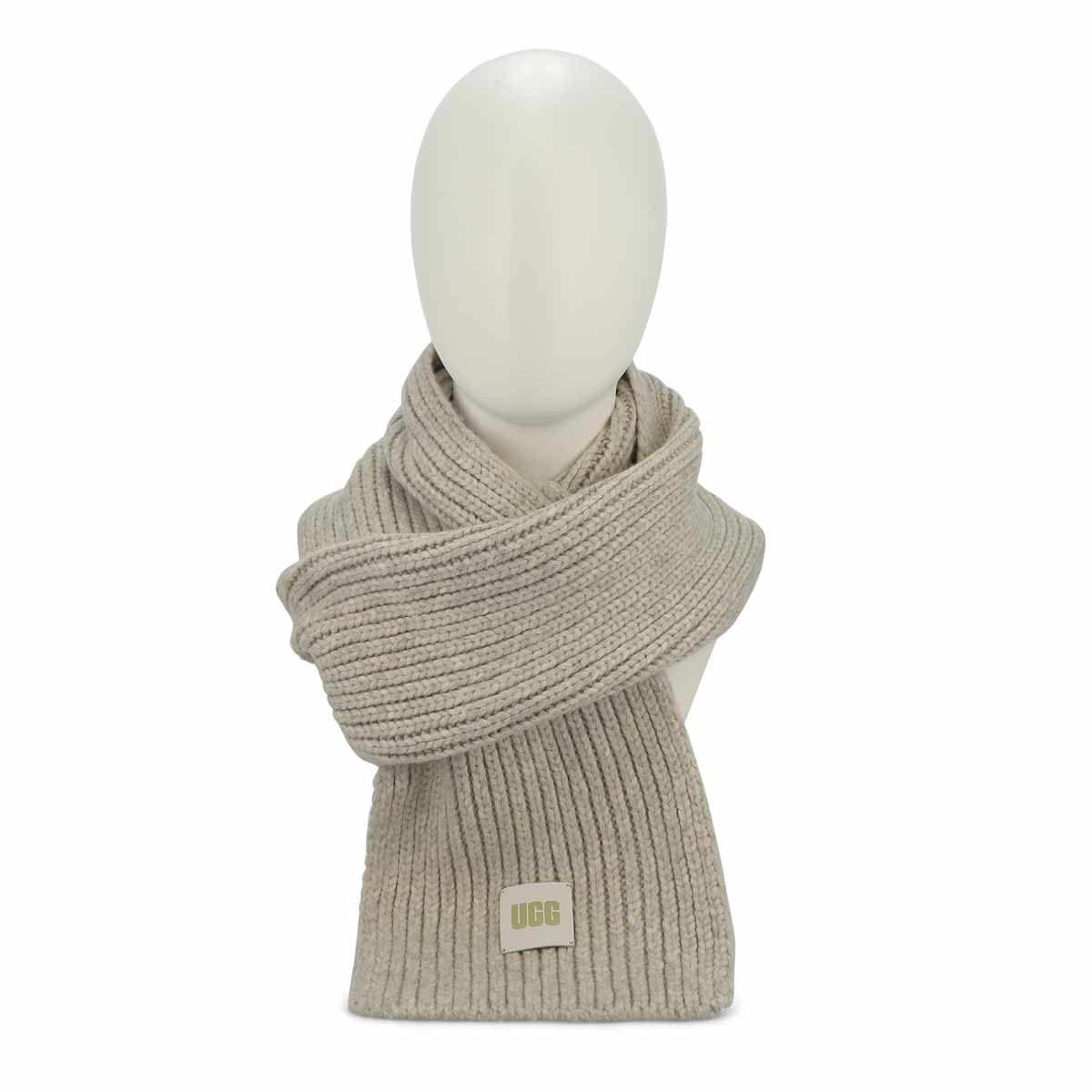 Foulard RIBBED KNIT SCARF, gris pâle, femmes