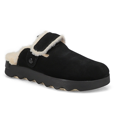 Lds Viibe Cozy Suede Clog - Black