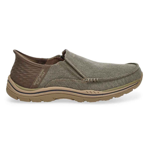 Chaussure décontractée à enfiler EXPECTED SLIP-INS, kaki, hommes - LARGE