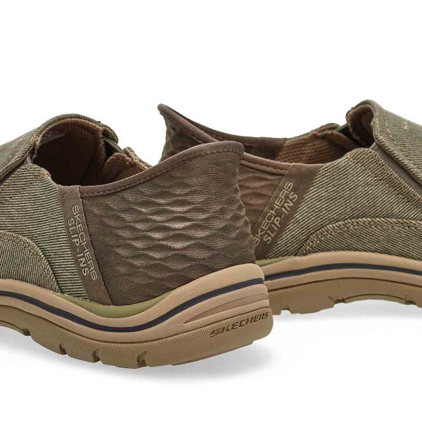 Chaussure décontractée à enfiler EXPECTED SLIP-INS, kaki, hommes - LARGE