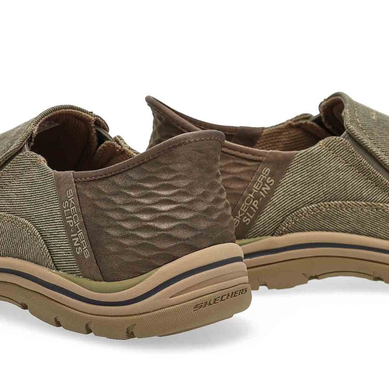Chaussure décontractée à enfiler EXPECTED SLIP-INS, kaki, hommes - LARGE