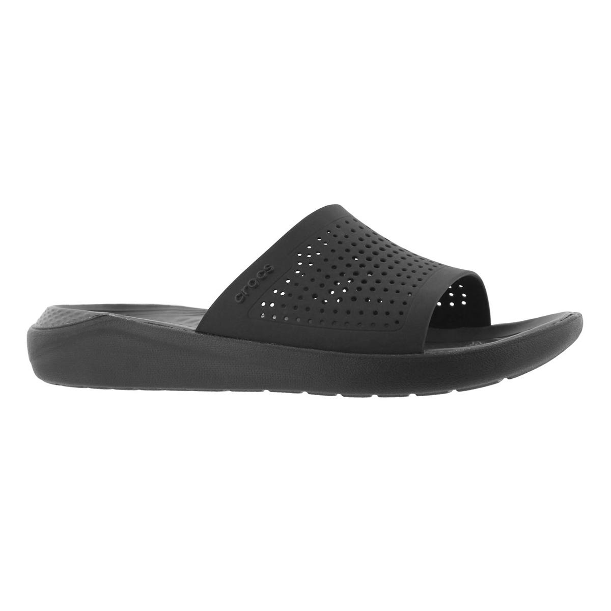 Crocs Men's LiteRide Slide Sandal - Black/Sla | SoftMoc.com
