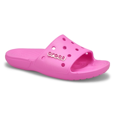 Claquette Classic Crocs Slide, rose bonbon, femmes