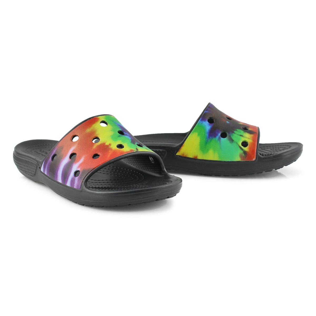 crocs multicolor tie dye