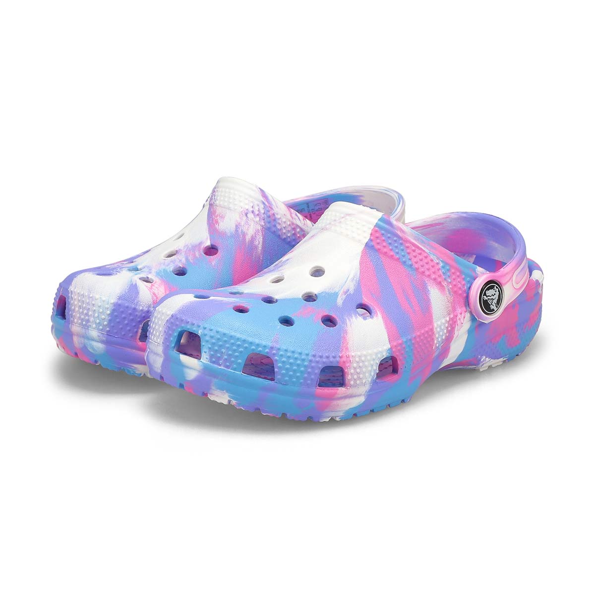 Kids' Classic Marbled Multi EVA Clog - White/Pink