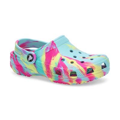 Kds Classic Marbled EVA Comfort Clog - Aquamarine/Multi