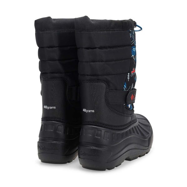 Boys'  Powderbug Snowlite Waterproof Winter Boot - Black/Black Mountopia