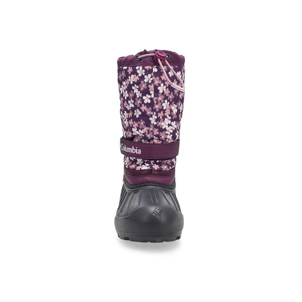 Girls'  Powderbug Snowlite Waterproof Winter Boot - Dusty Purple/Purple Posies