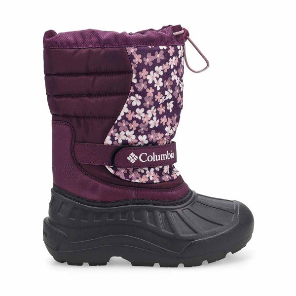 Girls'  Powderbug Snowlite Waterproof Winter Boot - Dusty Purple/Purple Posies